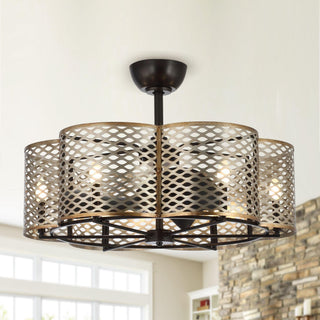 What size caged ceiling fan for bedroom?