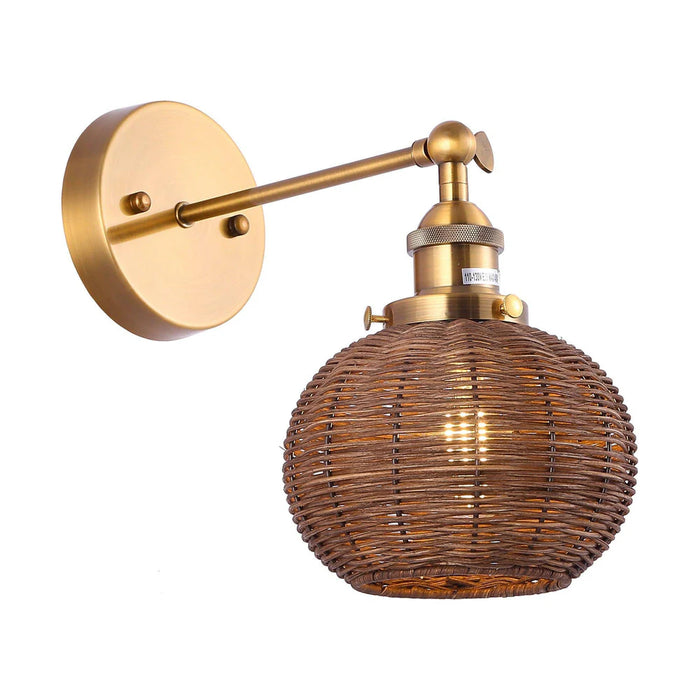 Traditional 1-Light Rattan Wall Sconce