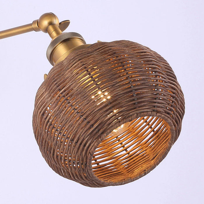 Traditional 1-Light Rattan Wall Sconce