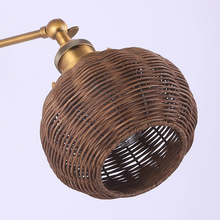 Traditional 1-Light Rattan Wall Sconce