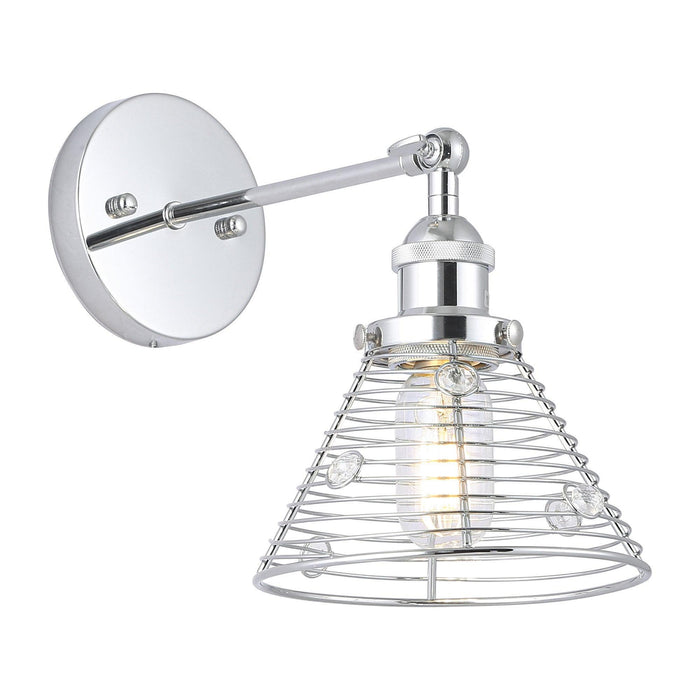 1-Light Modern Silver Wall Scone Light - ParrotUncle
