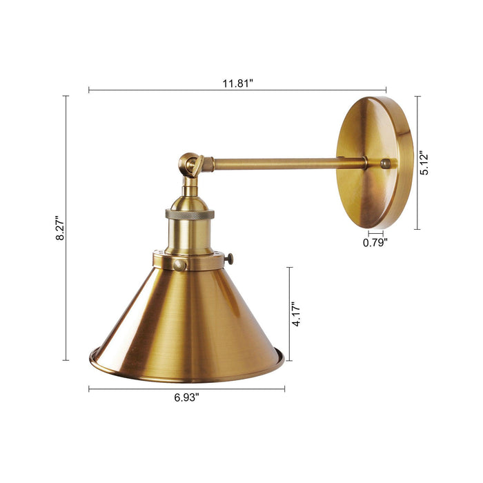 1-Light Rhem Brass Wall Sconce Light - ParrotUncle