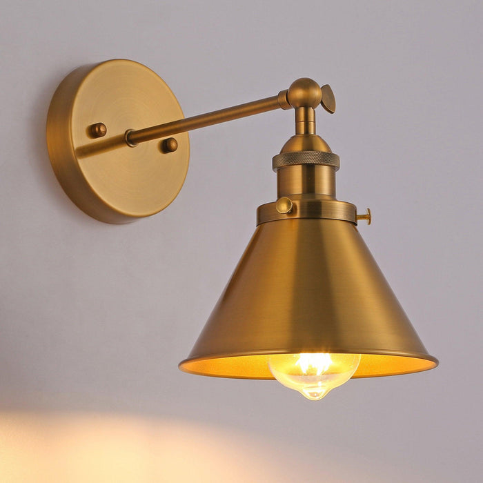 1-Light Rhem Brass Wall Sconce Light - ParrotUncle