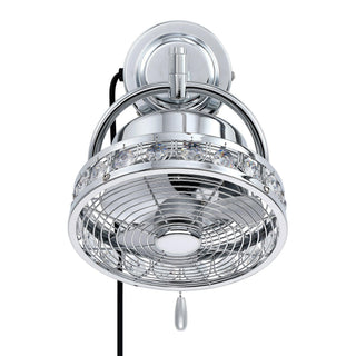 10" Modern Black Small Ceiling Fan with Pull Chain