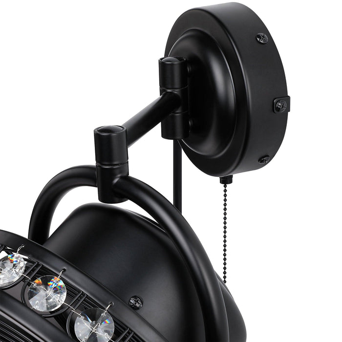 10" Modern Black Small Ceiling Fan with Pull Chain - ParrotUncle