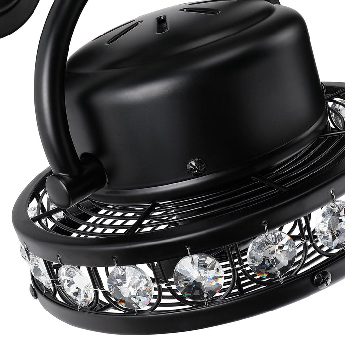 10" Modern Black Small Ceiling Fan with Pull Chain - ParrotUncle