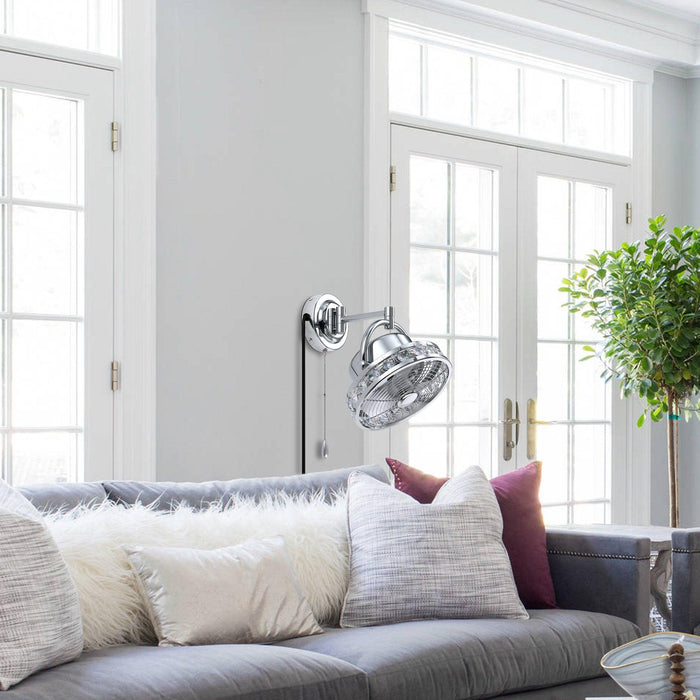 10" Modern Black Small Ceiling Fan with Pull Chain - ParrotUncle