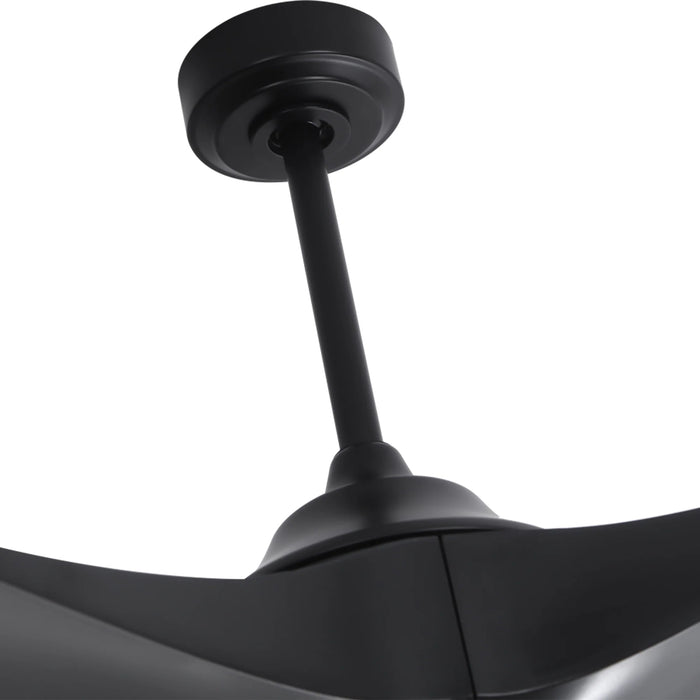 254 cm Outdoor Simon Black IP44 Downrod Mount Ceiling Fan, 6-Speed Reversible DC Motor, Remote Control, High-Airflow 18,000 CFM, ETL-Certified, for Patios, Porches & Covered Indoor/Outdoor Spaces