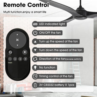 254 cm IP44 6-Speed Reversible 18000 CFM Large Ceiling Fan for Indoor&Outdoor Spaces