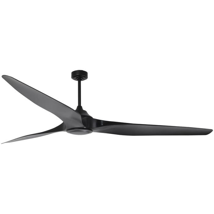 254 cm Outdoor Simon Black IP44 Downrod Mount Ceiling Fan, 6-Speed Reversible DC Motor, Remote Control, High-Airflow 18,000 CFM, ETL-Certified, for Patios, Porches & Covered Indoor/Outdoor Spaces