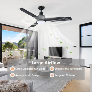 52" Cason Hamptons Induatrial Downrod Mount Reversible Ceiling Fan with LED Lighting and Remote Control