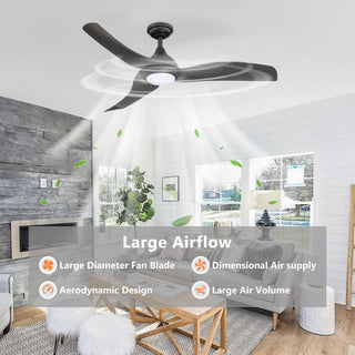 52" Hamptons Industrial DC Motor Downrod Mount Reversible Ceiling Fan with LED Lighting and Remote Control