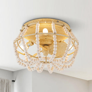 13" Hamptons Farmhouse DC Motor Flush Mount Reversible Ceiling Fan with Lighting and Remote Control