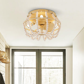 13" Hamptons Farmhouse DC Motor Flush Mount Reversible Ceiling Fan with Lighting and Remote Control