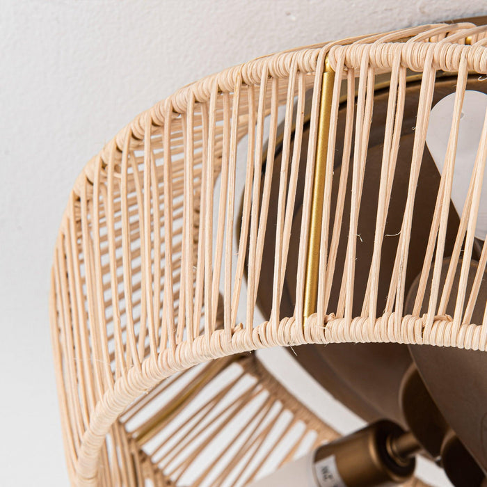 14" Farmhouse DC Motor Flush Mount Reversible Iron Ceiling Fan with LED Lighting and Remote Control - ParrotUncle