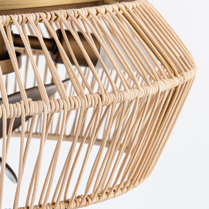 14" Farmhouse DC Motor Flush Mount Reversible Iron Ceiling Fan with LED Lighting and Remote Control - ParrotUncle