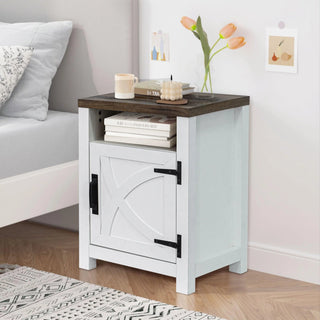 18" Farmhouse Solid Wood Nightstand for Bedroom