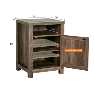 18" Farmhouse Solid Wood Nightstand for Bedroom