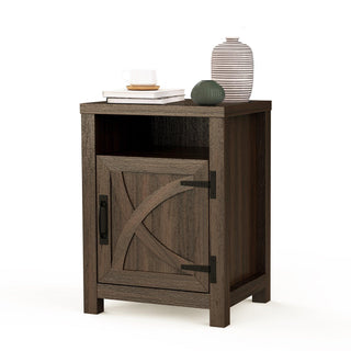 18" Farmhouse Solid Wood Nightstand for Bedroom