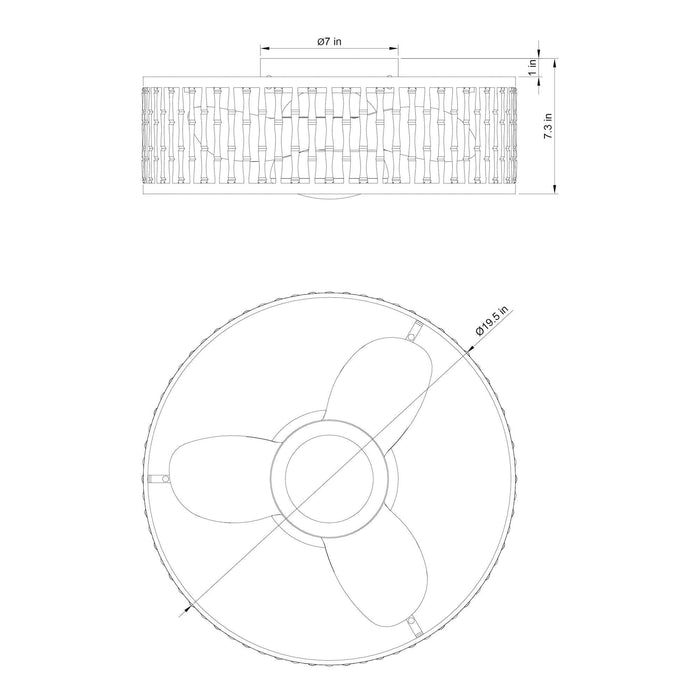 19.5" Farmhouse Flush Mount Reversible Ceiling Fan with LED Lighting and Remote Control - ParrotUncle