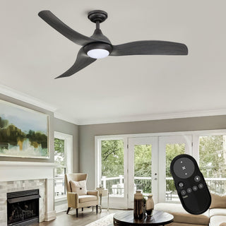 52" Hamptons Industrial DC Motor Downrod Mount Reversible Ceiling Fan with LED Lighting and Remote Control