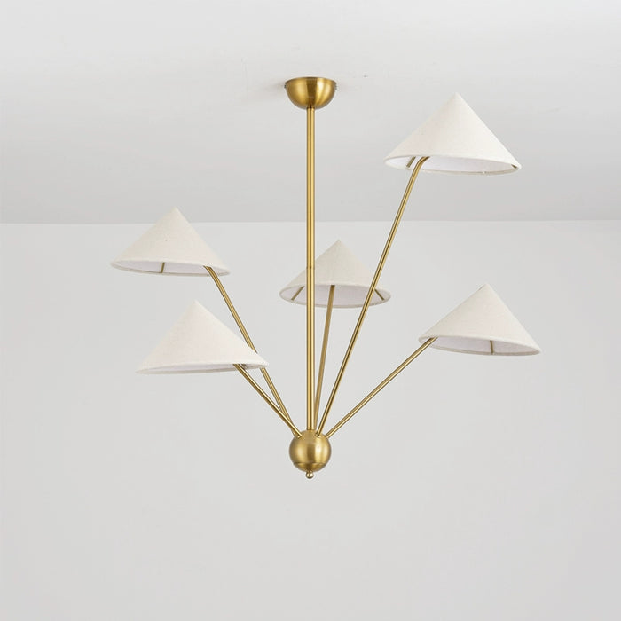 5-Light Modern Golden Island Chandelier With Adjustable Hanging Length for Dining Area