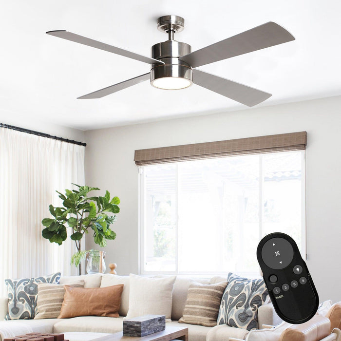 52" Bucholz Industrial Ceiling Fan with Dimmable LED Light
