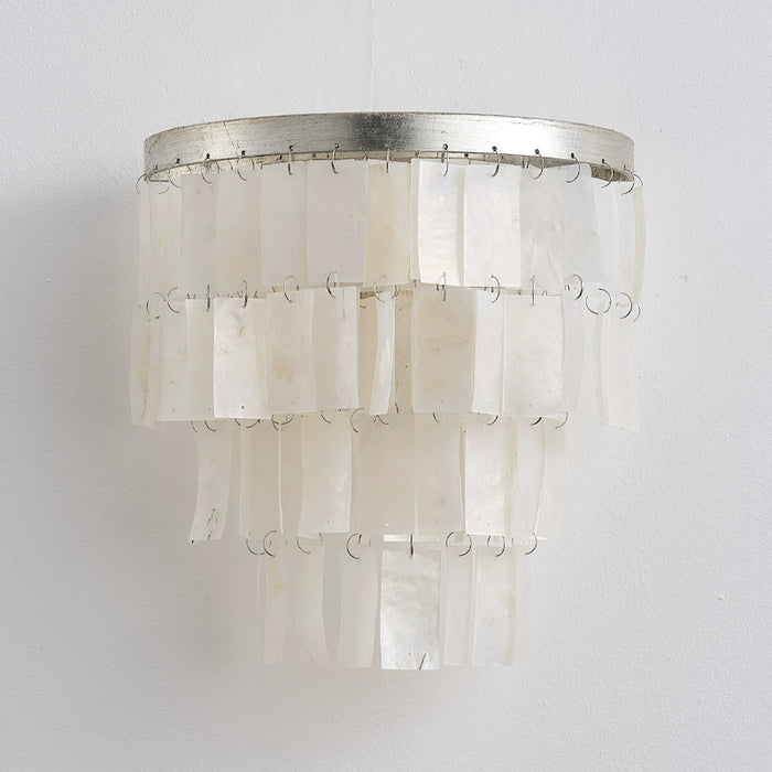 1-Light Vintage Wall Sconce Lighting with Shell Shade