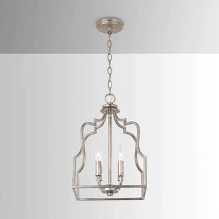 4-Light Hamptons Modern Silver Island Pendant Lighting With Adjustable Hanging Length