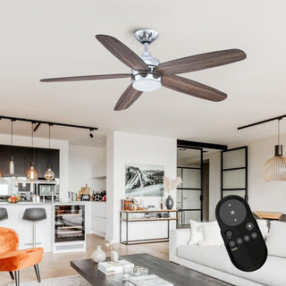 52" Dicken Hamptons Farmhouse Downrod Mount Reversible Ceiling Fan with Lighting and Remote Control