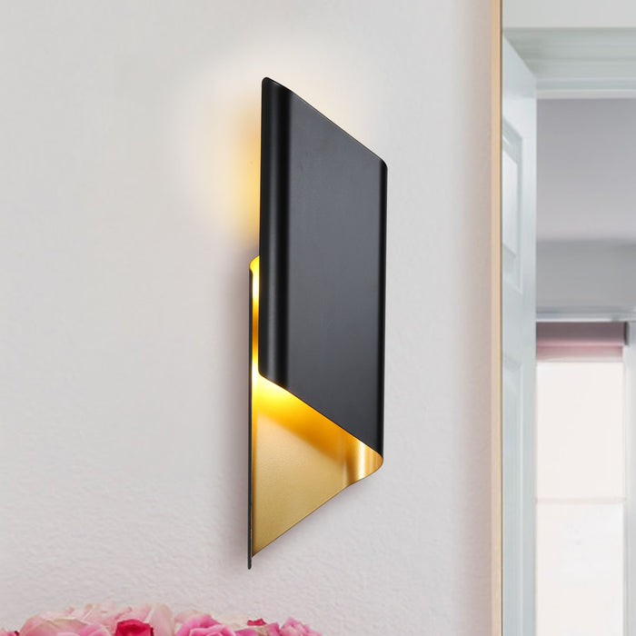 2-Light Modern Black Wall Light with LED