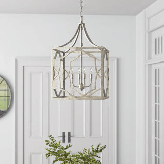 3-Light / 4-Light Hamptons Vintage Lantern Square Chandelier with Adjustable Hanging Length