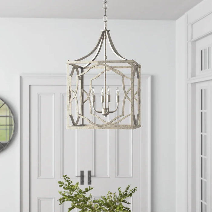 3-Light / 4-Light Vintage Traditional Lantern Square Chandelier with Adjustable Hanging Length