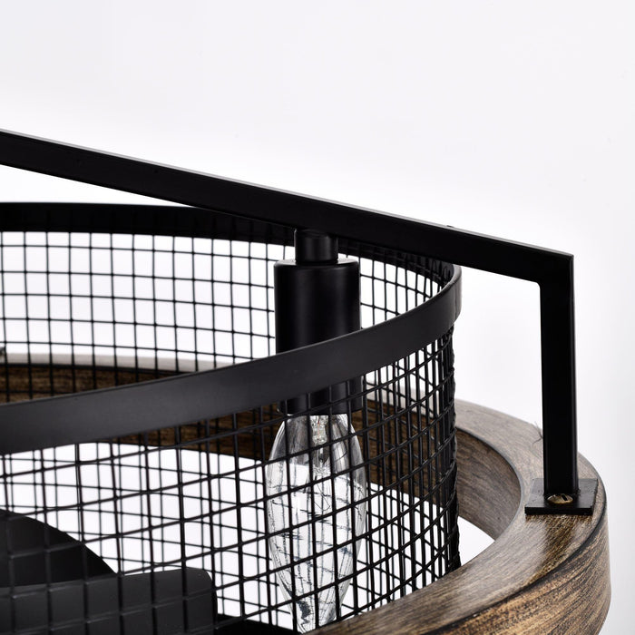 20" Industrial Downrod Mount Fandelier Ceiling Fan with Lighting and Remote Control - ParrotUncle