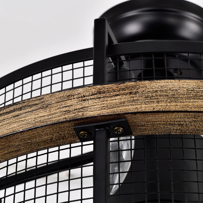 20" Industrial Downrod Mount Fandelier Ceiling Fan with Lighting and Remote Control - ParrotUncle