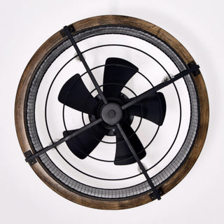 20" Industrial Downrod Mount Caged Ceiling Fan with Lighting and Remote Control