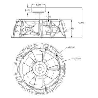 23" Modern Satin Nickel DC Motor Downrod Mount Reversible Caged Ceiling Fan with Lighting and Remote Control