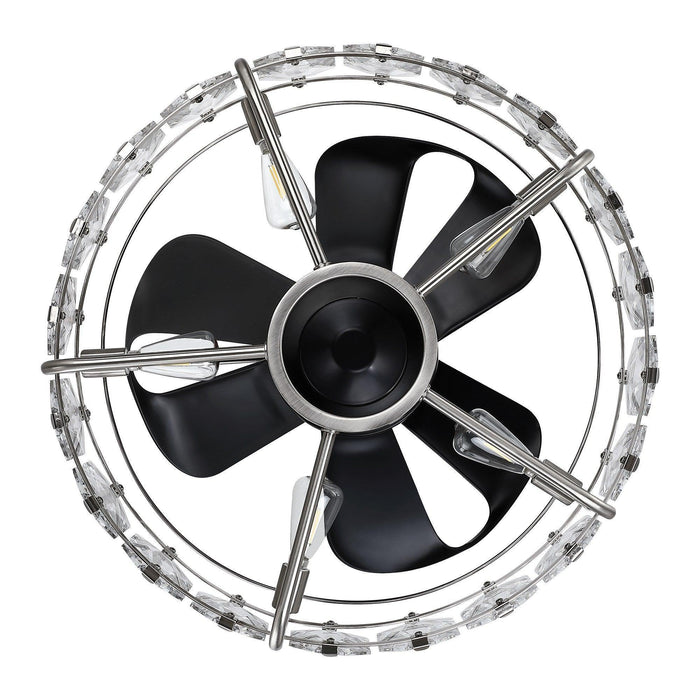 23" Modern DC Motor Downrod Mount Reversible Fandelier Ceiling Fan with Lighting and Remote Control - ParrotUncle