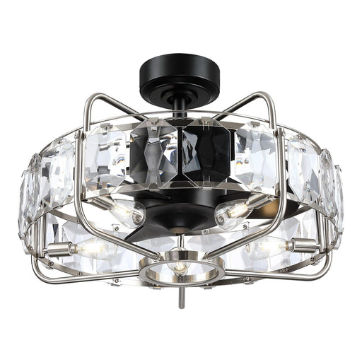 23" Modern DC Motor Downrod Mount Reversible Fandelier Ceiling Fan with Lighting and Remote Control - ParrotUncle