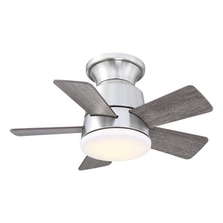 24" Hamptons Farmhouse Flush Mount Reversible Iron Ceiling Fan with Lighting and Remote Control