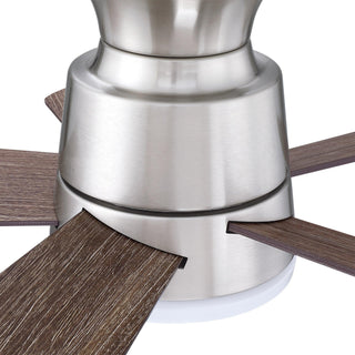 24" Hamptons Farmhouse Flush Mount Reversible Iron Ceiling Fan with Lighting and Remote Control
