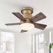 24" Industrial Flush Mount Reversible Iron Ceiling Fan with Lighting and Remote Control - ParrotUncle