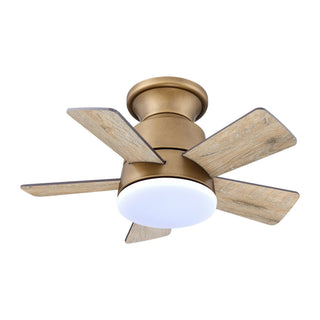 24" Hamptons Farmhouse Flush Mount Reversible Iron Ceiling Fan with Lighting and Remote Control
