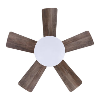 24" Hamptons Farmhouse Flush Mount Reversible Iron Ceiling Fan with Lighting and Remote Control
