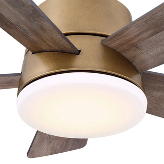 24" Hamptons Farmhouse Flush Mount Reversible Iron Ceiling Fan with Lighting and Remote Control