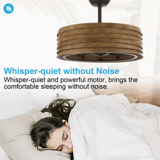 24" Farmhouse DC Motor Downrod Mount Reversible Caged Ceiling Fan with Lighting and Remote Control