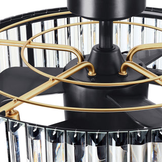 26" Henslee Modern DC Motor Reversible Crystal Caged Ceiling Fan with Lighting