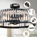 25.5" Henslee Modern DC Motor Downrod Mount Reversible Crystal Fandelier Ceiling Fan with Lighting and Remote Control - ParrotUncle