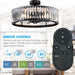 25.5" Henslee Modern DC Motor Downrod Mount Reversible Crystal Fandelier Ceiling Fan with Lighting and Remote Control - ParrotUncle