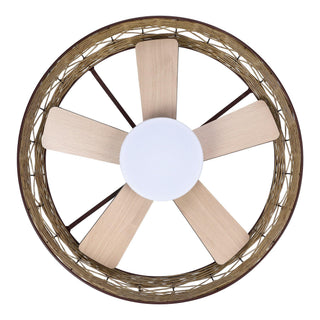 27" Farmhouse Reversible Flush Mount Ceiling Fan